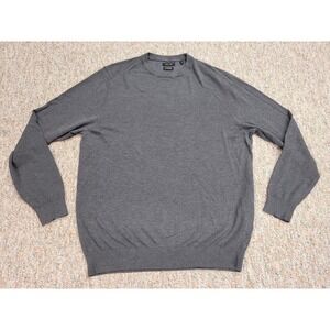 Porter & Ash Sweater Mens Large Gray Crew Neck Viscose Nylon Knit Pullover